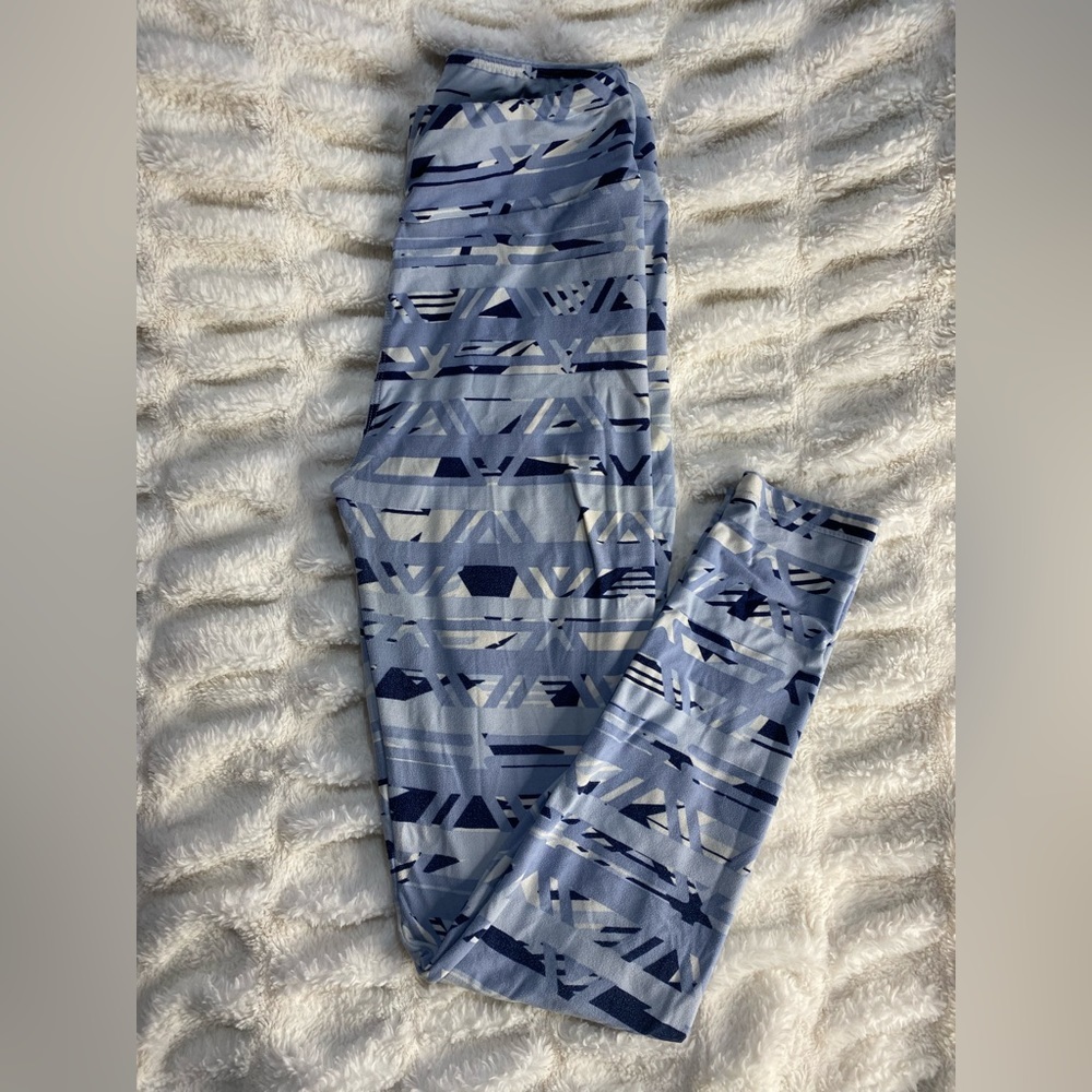 Women’s LulaRoe Blue Pattern Leggings - One Size​